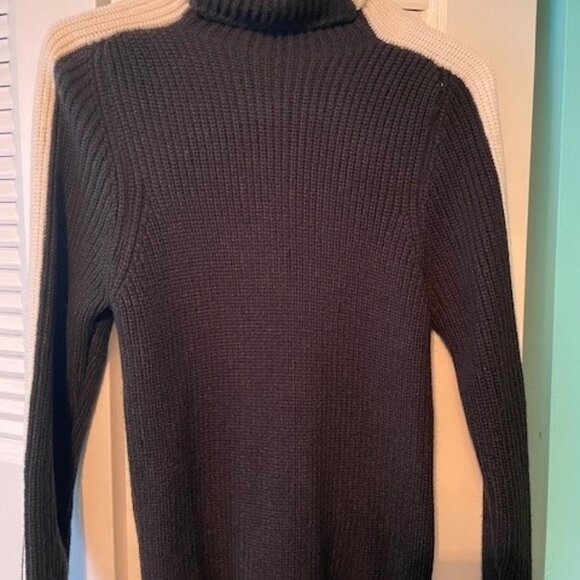 a.n.a Women's black sweater with white accent shoulder stripe - Picture 2 of 9
